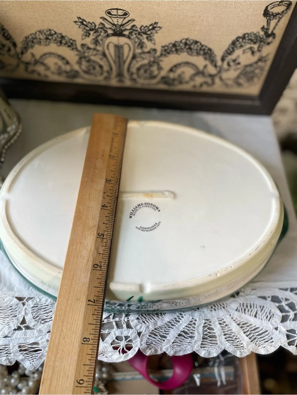 Williams Sonoma Ceramic botanical casserole dish culinary herbs